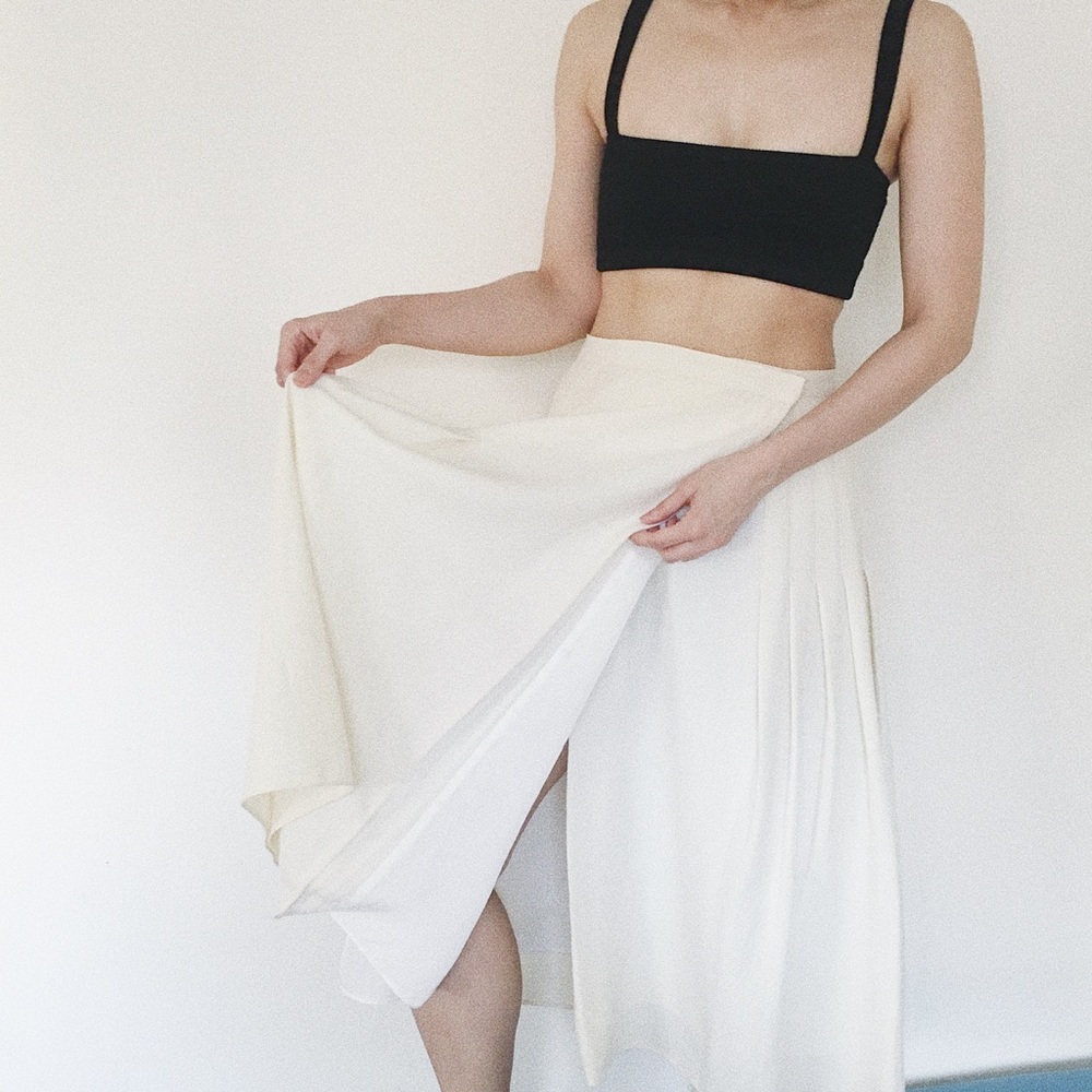 Vintage Charlotte Ford II Wrap Pleated Midi Skirt